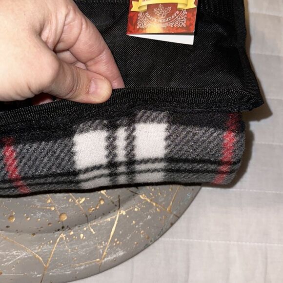 Bryant & Stratton Holiday Gifting Picnic or Lounge Plaid Fleece Blanket - Picture 4 of 9